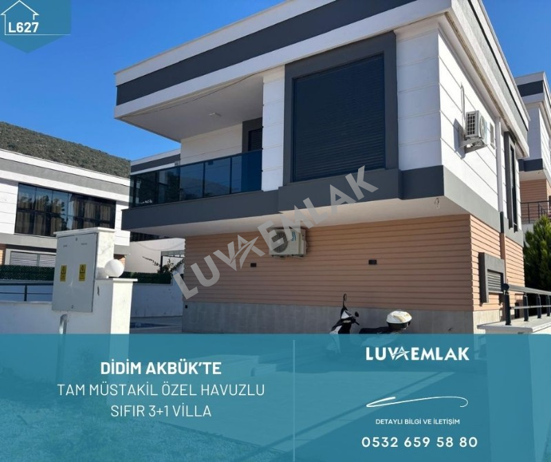DİDİM AKB&Uuml;K'TE TAM M&Uuml;STAKİL &Ouml;ZEL HAVUZLU 3+1 SIFIR VİLLA
