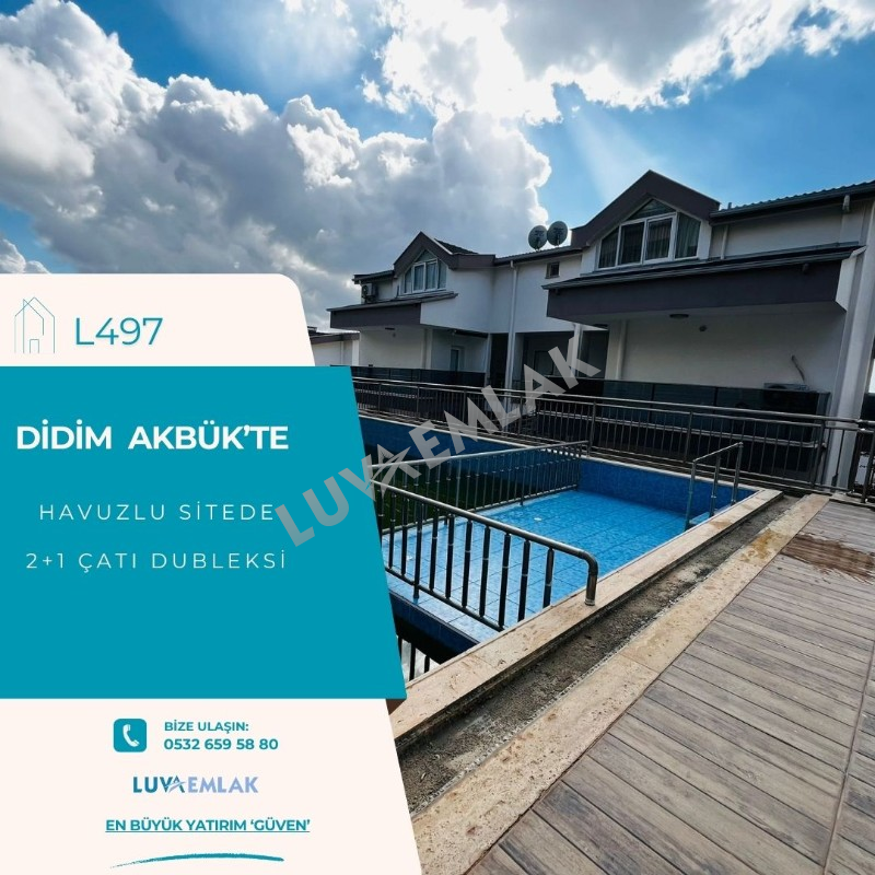 DİDİM AKB&Uuml;K'TE HAVUZLU SİTEDE DENİZ MANZARALI 2+1&Ccedil;ATI DUBLEKSİ