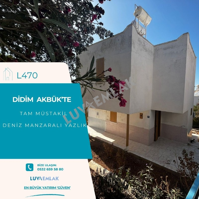 DİDİM AKB&Uuml;K'TE DENİZ MANZARALI SİTE İ&Ccedil;İ TAM M&Uuml;STAKİL 3+1 YAZLIK